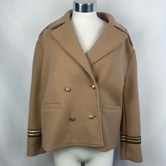 NWT XL Kids Tan Pea Jacket